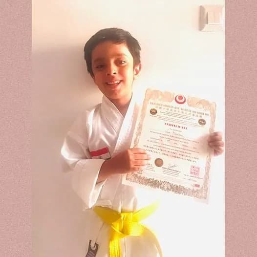 Veer Moorjani - Karate certificate