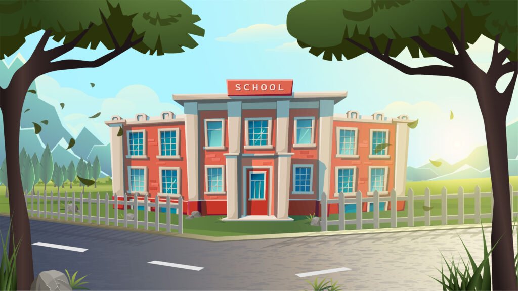 School building illustration 