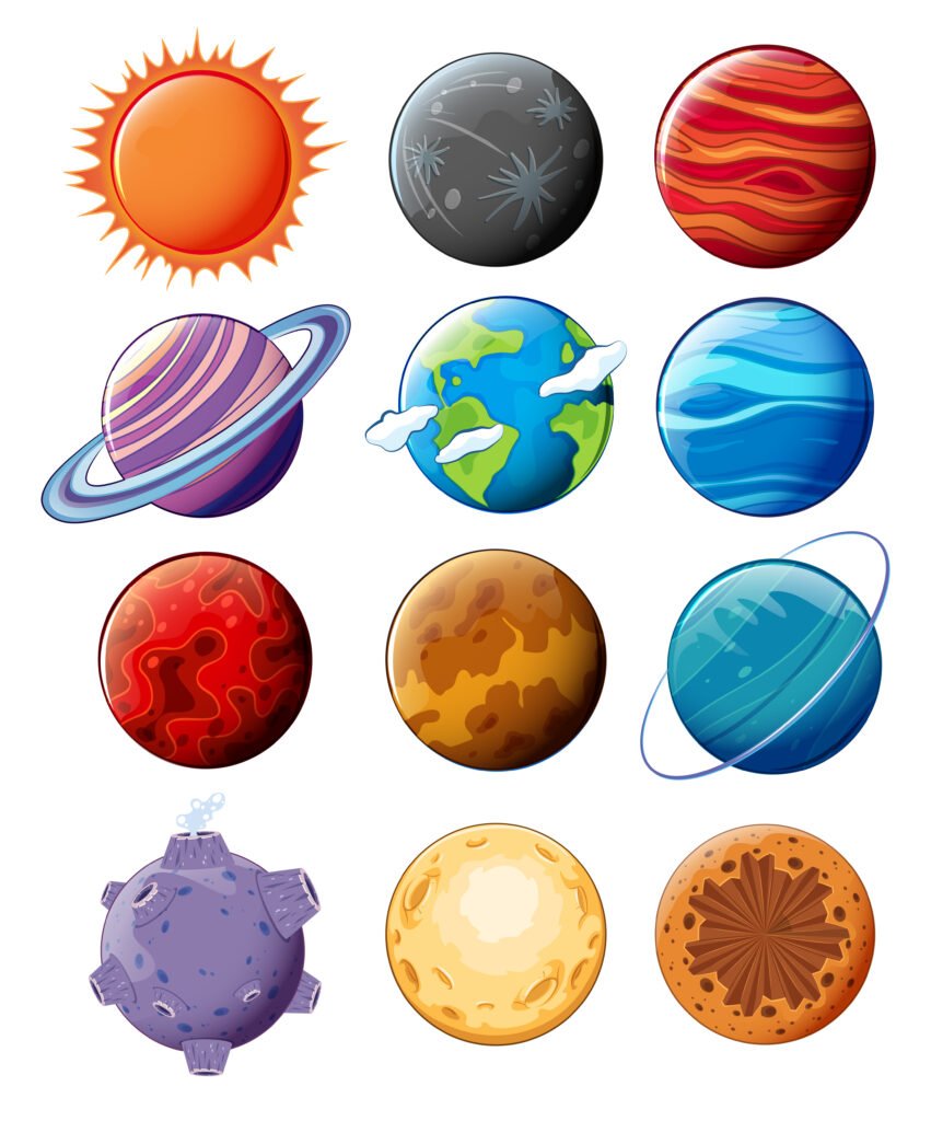 planets in the galaxy illustration