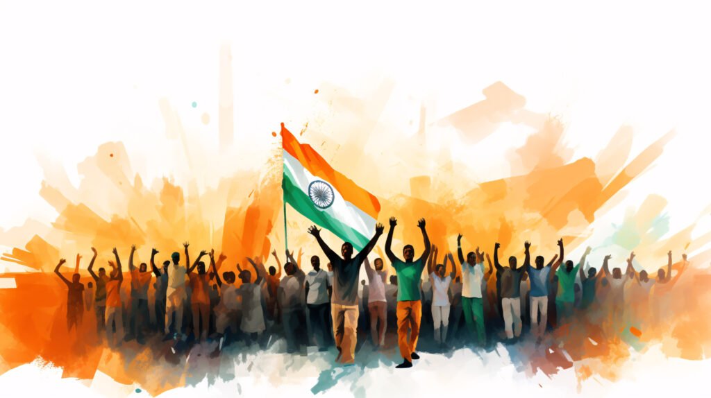 Indian Republic Day Celebration Digital Art With People 1024x574