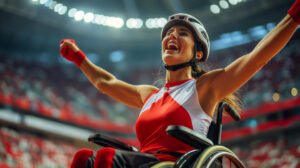 Women wining in Paralympics game