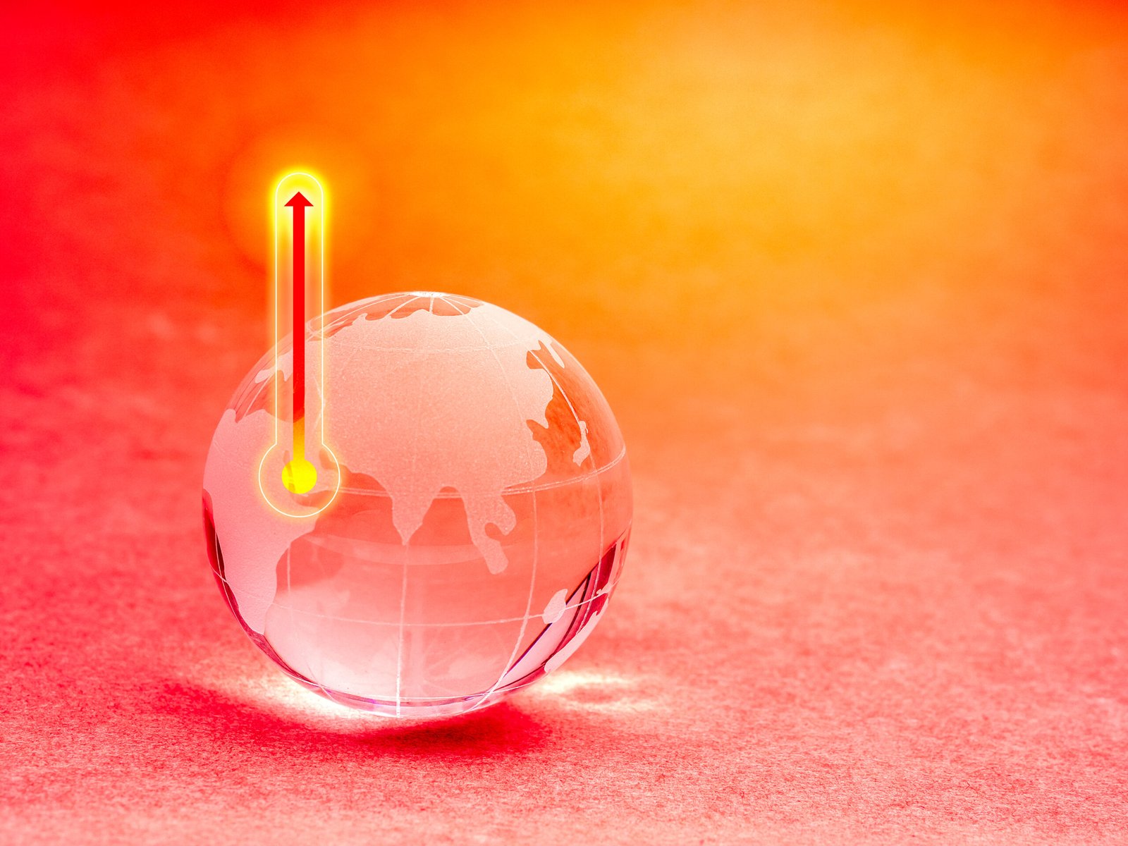 Global warming and climate change concept. Hot weather thermomet