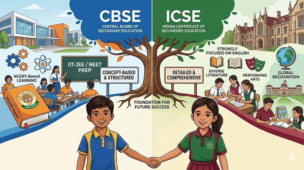 difference between cbse & icse